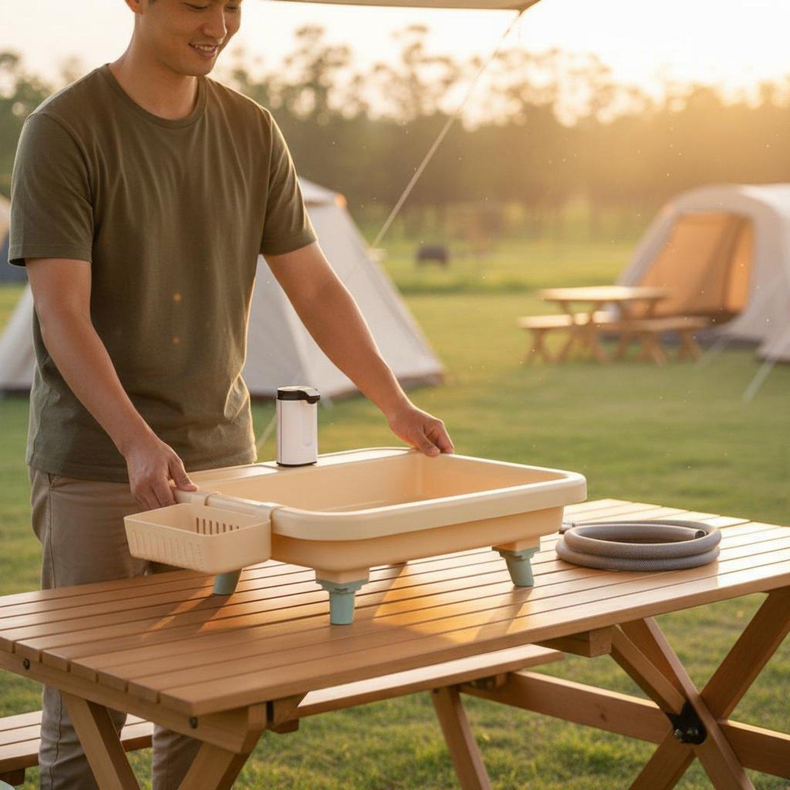 Camping - Évier de camping portable avec robinet