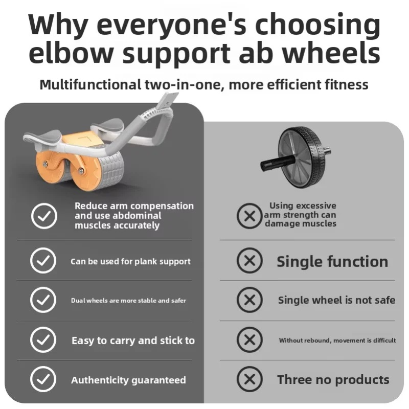 Rouleau d'exercice abdominal à - Ab Roller Wheel With Elbow Support avis et prix